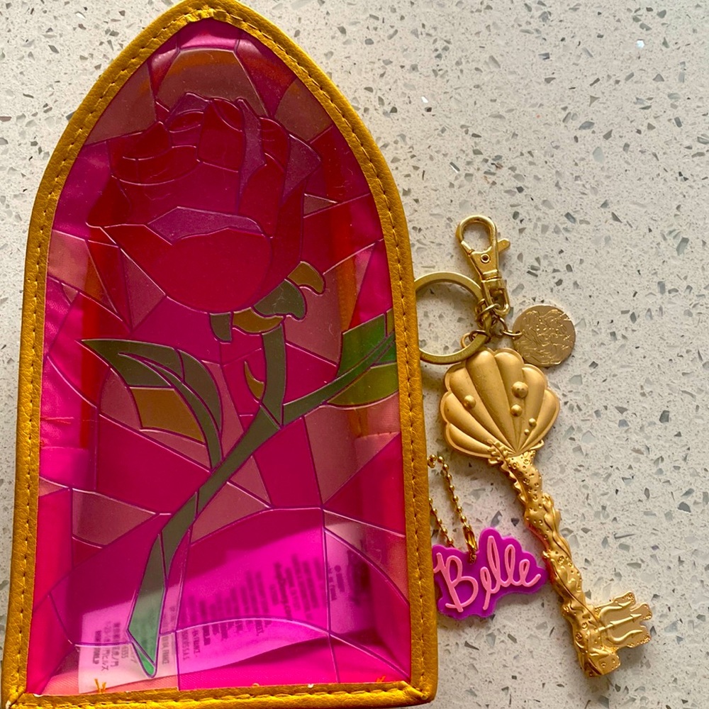 Disney Beauty and the Beast and The Little Mermaid accessories Bag and Keychain